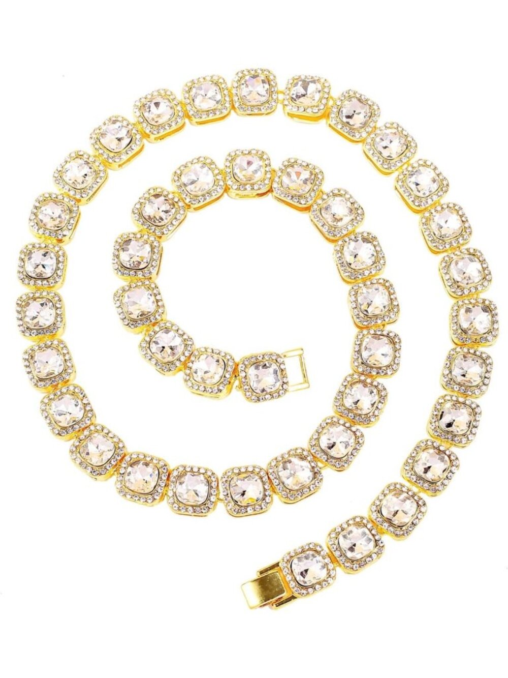 Iced Out Diamond Tennis Chains for Men - Silver & Gold Hip Hop Necklaces 16-30